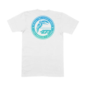 
                
                    Load image into Gallery viewer, MANAUS Tee White/Cyan/Turquoise
                
            